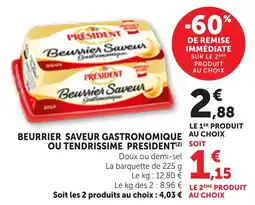 Bi1 PRÉSIDENT Beurrer Saveur Gastronomique offre