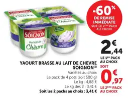 Bi1 SOIGNON YAOURT BRASSE AU LAIT DE CHEVRE offre