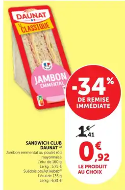Bi1 DAUNAT SANDWICH CLUB offre