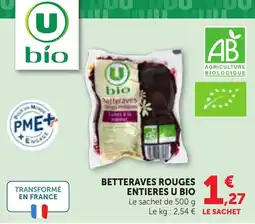 Bi1 U BIO Betteraves Rouges Entières offre