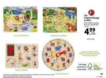 Lidl Jeu D'apprentissage En Bois offre