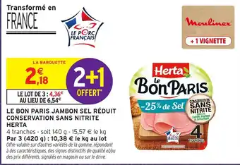 Herta Le Bon Paris Jambon Sel Réduit
