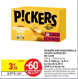 Intermarché Hyper Mc Cain Pickers Mini Mozzarella Sticks offre