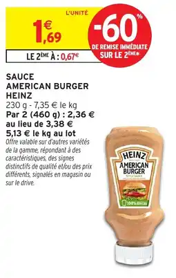 Intermarché Hyper HEINZ SAUCE AMERICAN BURGER offre