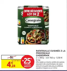 Intermarché Express Cassegrain Ratatouille cuisinée à la provençale offre