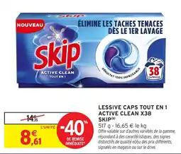Intermarché Hyper SKIP Lessive Caps Tout En 1 Active Clean offre