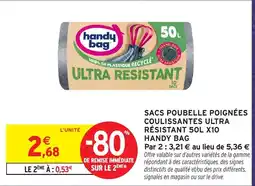 Intermarché Hyper HANDY BAG SACS POUBELLE POIGNÉES COULISSANTES ULTRA RÉSISTANT offre