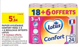 Intermarché Hyper Lotus Papier hygiénique Confort Rose offre