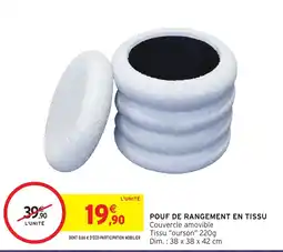Intermarché Hyper POUF DE RANGEMENT EN TISSU offre