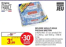 Intermarché Express Paysan Breton Beurre Moulé Doux offre