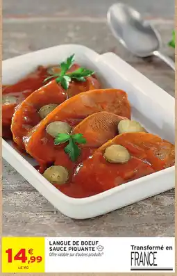 Intermarché Hyper Langue de boeuf sauce piquante offre