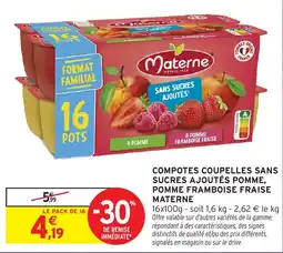 Intermarché Hyper Materne Compotes coupelettes offre