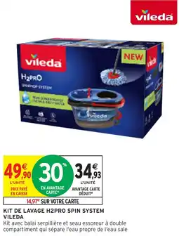 Intermarché Hyper VILEDA Kit de lavage H2PRO Spin System offre