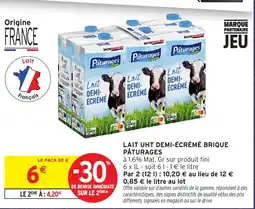 Intermarché Hyper Pâturages Lait demi-écrémé offre