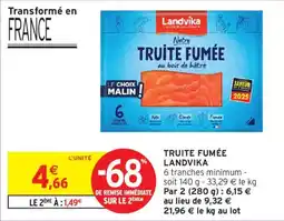 Intermarché Landvika Truite fumée offre