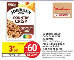 Intermarché JORDANS COUNTRY CRISP CHOCOLAT NOIR offre