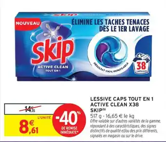 Skip Lessive Caps Tout En 1 Active Clean X38