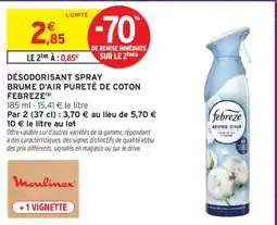 Intermarché Febreze Brume d'air Pureté de coton offre