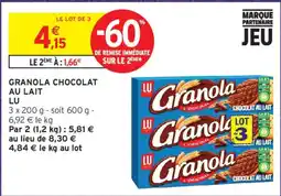 Intermarché LU Granola Chocolat au lait offre