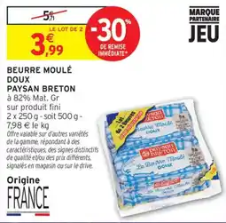 Intermarché Paysan Breton Beurre Moulé Doux offre