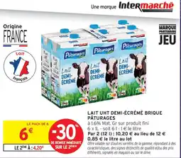 Intermarché Pâturages Lait Demi-Écrémé offre