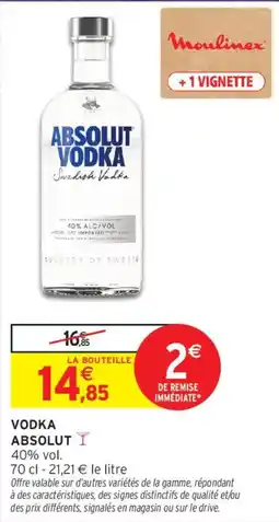 Intermarché Absolut Vodka offre