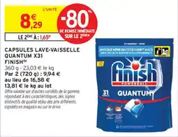 Intermarché Finish Capsules lave-vaisselle Quantum X31 offre