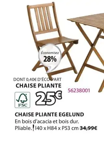 JYSK Chaise pliante egelund offre