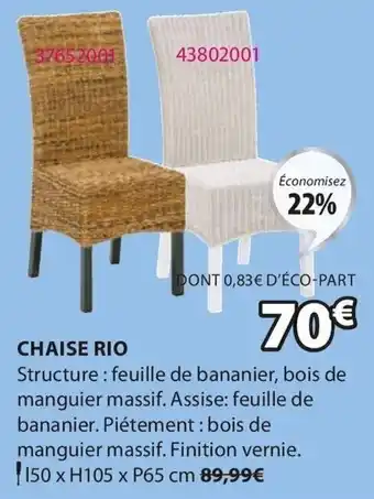 JYSK Chaise rio offre