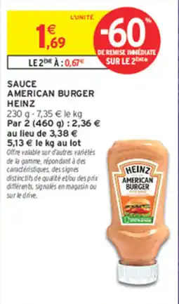 Intermarché Contact HEINZ SAUCE AMERICAN BURGER offre