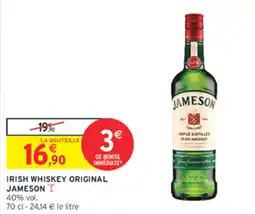Intermarché Contact JAMESON IRISH WHISKEY ORIGINAL offre
