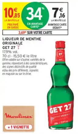 Intermarché Contact Get 27 Liqueur de menthe originale offre