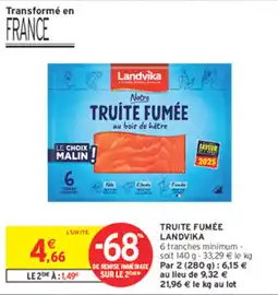 Intermarché Contact Landvika Truite fumée offre