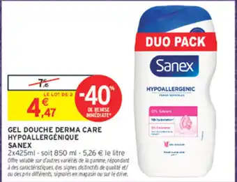 Sanex Gel douche derma care hypoallergénique