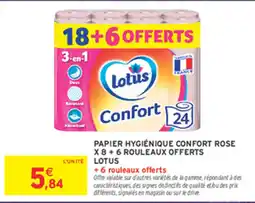 Intermarché Contact Lotus Papier hygiénique Confort Rose offre