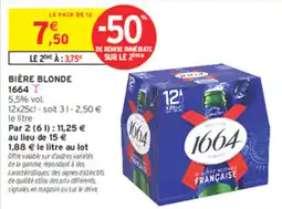 Intermarché Contact 1664 BIÈRE BLONDE offre