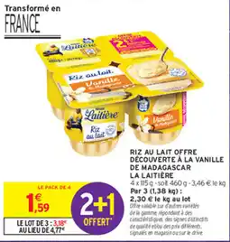 Intermarché Contact La Laitière Riz au lait offre