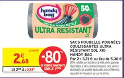 Intermarché Contact HANDY BAG SACS POUBELLE POIGNÉES COULISSANTES ULTRA RÉSISTANT offre