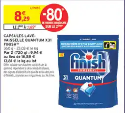 Intermarché Contact Finish Capsules lave-vaisselle Quantum X31 offre