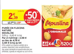 Intermarché Contact Mousline Purée en flocons nature offre