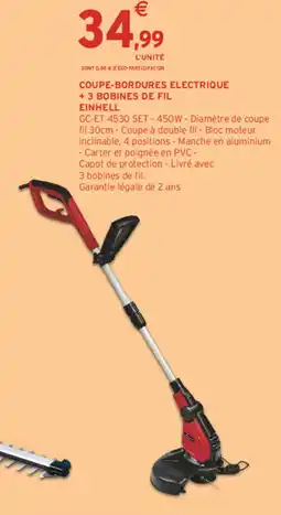 Intermarché Hyper Einhell coupe-bordures electrique + 3 bobines de fil offre