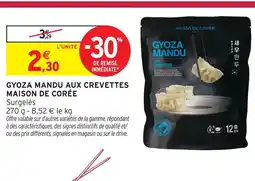 Intermarché Express Maison de corée gyoza mandu aux crevettes offre