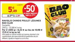 Intermarché Express Bao club raviolis chinois poulet légumes offre
