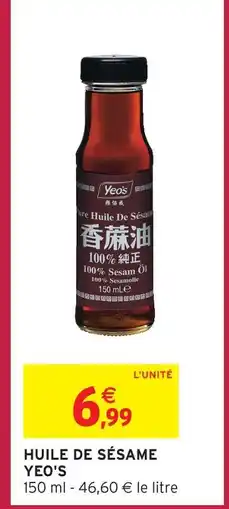 Intermarché Express Yeo's huile de sésame offre
