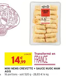 Intermarché Express Agis mini nems crevette + sauce nuoc mam offre