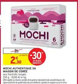 Intermarché Express Maison de corée mochi authentique x6 aux haricots rouges offre