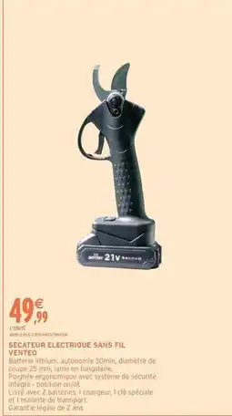 Intermarché Venteo - secateur electrique sans fil offre