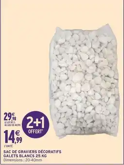 Intermarché Sac de graviers décoratifs galets blancs 25 kg offre