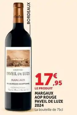 Hyper U Margaux aop rouge paveil de luze 2024 offre
