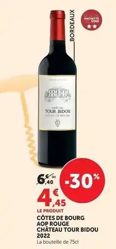 Hyper U Cotes de bourg aop rouge 2022 offre